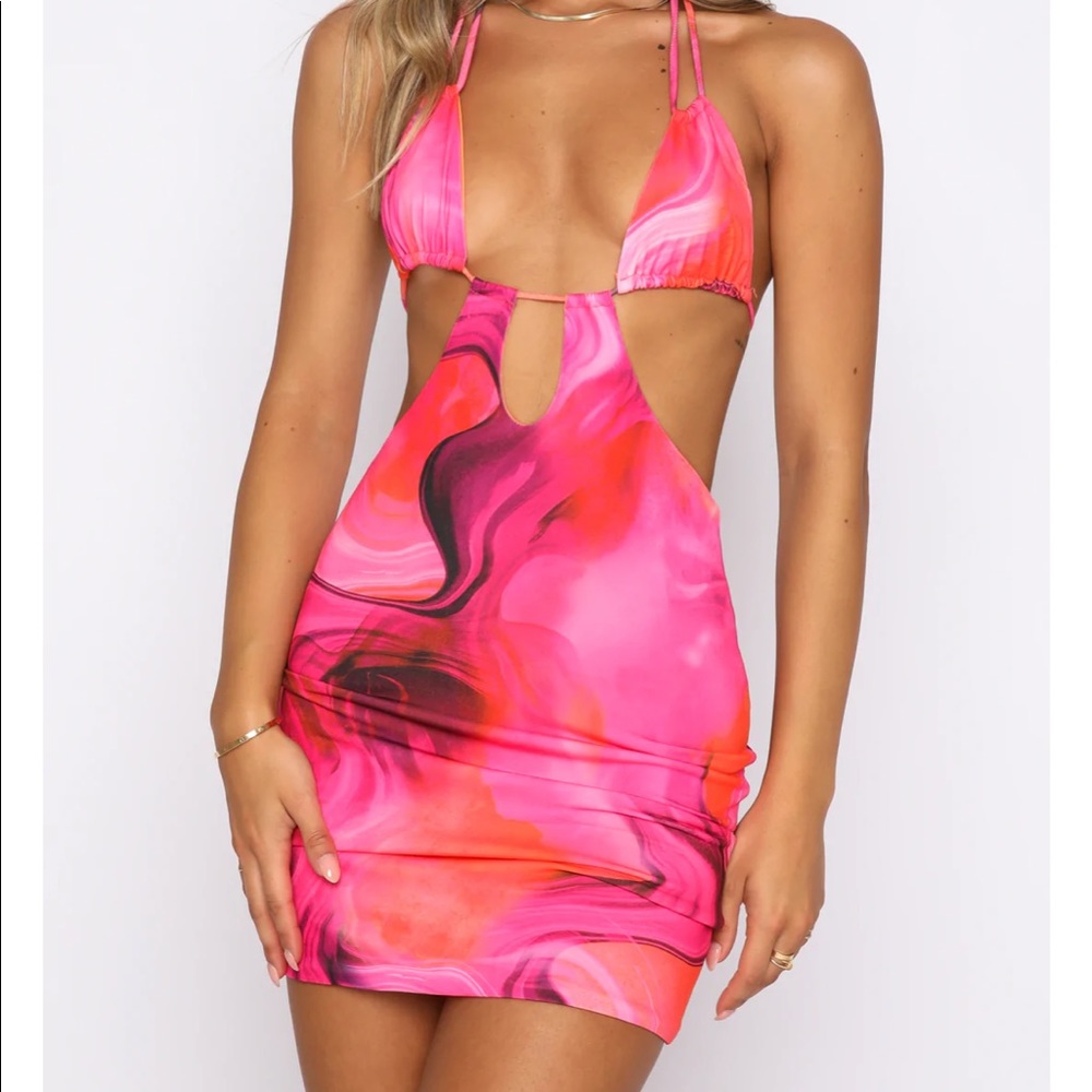 Vacations Calling Mini Dress Rose Print